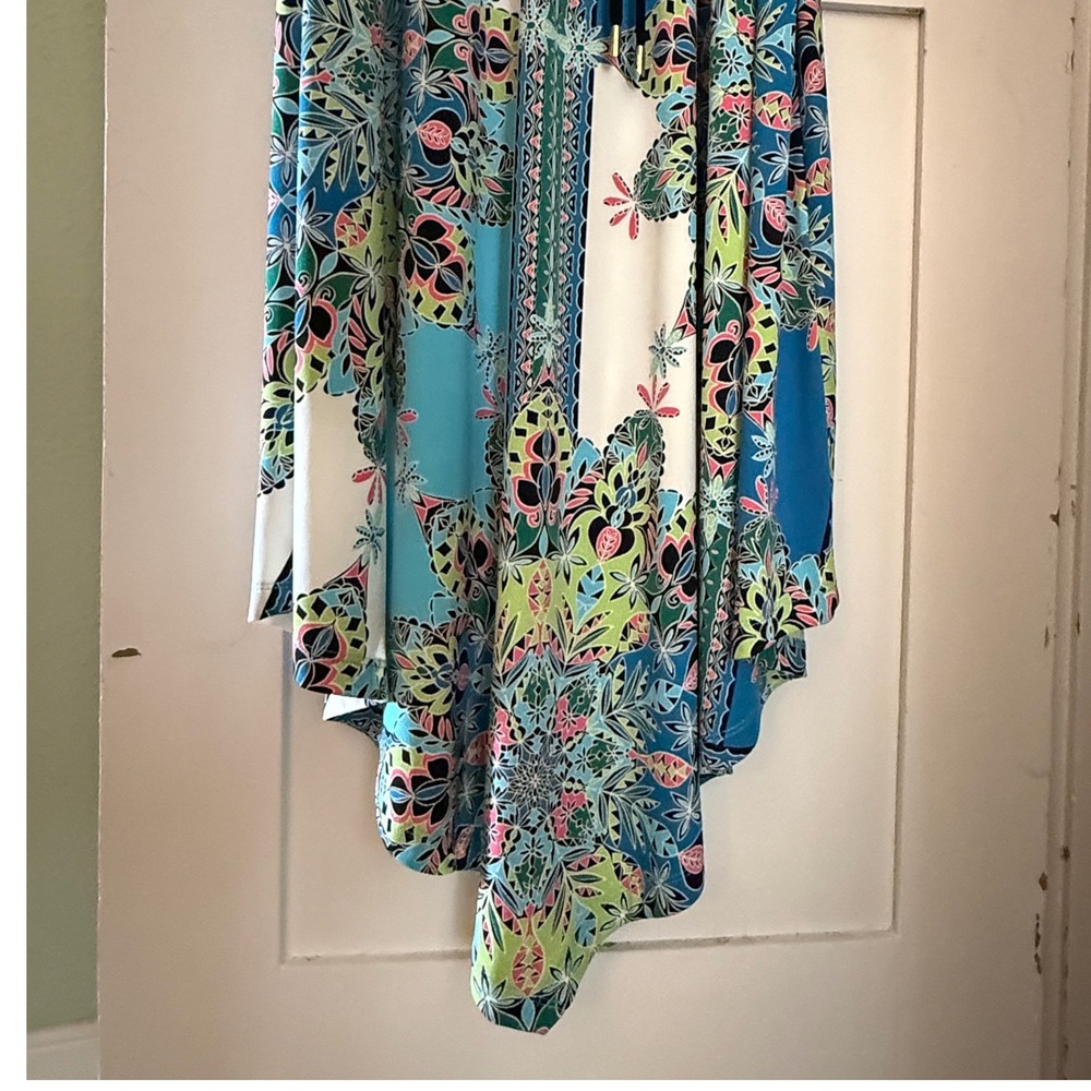 CB Established 1962 Sleeveless Handkerchief Hem Midi‎ Dress Size 4 Multicolor - Picture 4 of 9